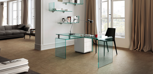 Rialto glass desk Fiam